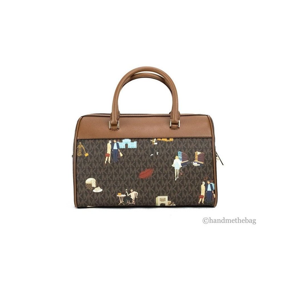 NEW Michael Kors Jet Set Girls Medium Duffle Bag Brown Crossbody Handbag Purse - Picture 11 of 11